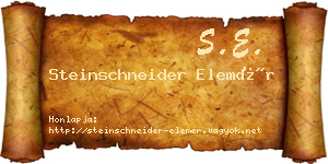 Steinschneider Elemér névjegykártya
